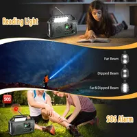 Екстрене радіо 20000mAh Без бренду, Bluetooth, DAB/FM, Динамо-машина, Сонячна панель — фото 7