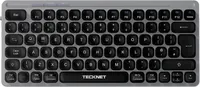 Бездротова Bluetooth клавіатура TECKNET 2.4GHz, Для 3 пристроїв, Акумуляторна, Сіра