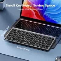 Бездротова Bluetooth клавіатура TECKNET 2.4GHz, Для 3 пристроїв, Акумуляторна, Сіра — фото 6