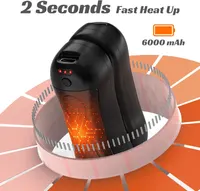 Циліндрична акумуляторна грілка для рук 2-в-1 Без бренду (6000mAh, 3 режими), Чорна — фото 4