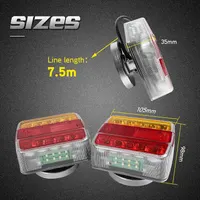 Комплект задних LED фонарей для прицепа 12V Без бренду (Кабель 7.5м, 7-pin), Влагозащитные (Без магнитов) — фото 5