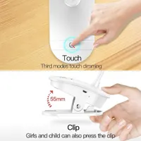 Frog Clip-on Lamp, Battery Powered Reading Light with 3 Brightness Levels, USB Rechargeable — фото 6