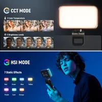 Накамерне RGB LED світло (Селфі лампа) NEEWER N6C на прищіпці, 1000mAh — фото 9
