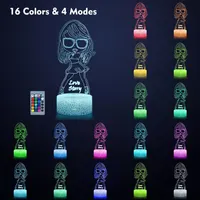Детский 3D-ночник иллюзия Hoofun "Тейлор Свифт" (16 цветов, Пульт ДУ), LED светильник — фото 3