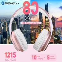 Беспроводные Bluetooth наушники WorWoder (До 80 часов), Накладные с микрофоном, Розовое золото — фото 7
