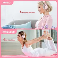 Бездротові Bluetooth навушники WorWoder (До 80 годин), Накладні з мікрофоном, Рожеве золото — фото 5