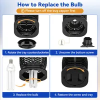 Bug Zapper Indoor Fly Traps with Powerful 20W Bulb Waterproof Electric Mosquito Killer for Home Backyard Yard Yard (100, Volt) — фото 2