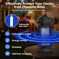 Bug Zapper Indoor Fly Traps with Powerful 20W Bulb Waterproof Electric Mosquito Killer for Home Backyard Yard Yard (100, Volt) — фото 7