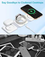 Складна бездротова зарядка 3-в-1 (MagSafe) 15W Без бренду, Для iPhone/Watch/AirPods, Біла