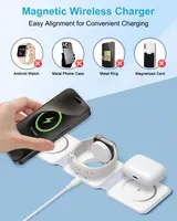 Складна бездротова зарядка 3-в-1 (MagSafe) 15W Без бренду, Для iPhone/Watch/AirPods, Біла — фото 3