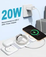 Складна бездротова зарядка 3-в-1 (MagSafe) 15W Без бренду, Для iPhone/Watch/AirPods, Біла — фото 4