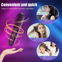 Бездротовий гребінець-випрямляч для волосся Go Brush Pro, Іонізація, 3 режими, Акумуляторна — фото 5