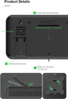 Великий настінний цифровий LED годинник EternaHora (10.8"), З датою, Автояскравість, Чорний — фото 6