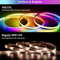 Розумна адресна LED-стрічка PAUTIX COB RGB+IC (5 метрів, DC24V), Суцільне світіння без точок — фото 2