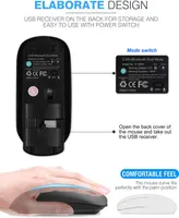 Беспроводная мышь Bluetooth 4.0 / 2.4G Без бренду, Аккумуляторная, Бесшумная, Черная — фото 2
