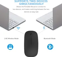 Беспроводная мышь Bluetooth 4.0 / 2.4G Без бренду, Аккумуляторная, Бесшумная, Черная — фото 4