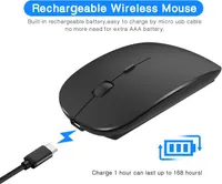 Бездротова миша Bluetooth 4.0 / 2.4G Без бренду, Акумуляторна, Безшумна, Чорна — фото 3