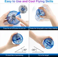 Flying Ball Toys, Globe 360°Rotating Hand Controlled Flying Toy, Magic Led Lights up Ball, Mini Drone Flying Toys Gift for Kids and Adults (blue) — фото 2
