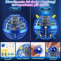 Flying Ball Toys, Globe 360°Rotating Hand Controlled Flying Toy, Magic Led Lights up Ball, Mini Drone Flying Toys Gift for Kids and Adults (blue) — фото 6