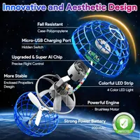 Flying Ball Toys, Globe 360°Rotating Hand Controlled Flying Toy, Magic Led Lights up Ball, Mini Drone Flying Toys Gift for Kids and Adults (blue) — фото 8