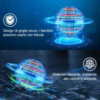 Летюча куля спінер Без бренду, Іграшка-дрон з LED підсвічуванням, Обертання 360°, Синя — фото 5