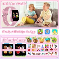 Детские смарт-часы clleylise с сенсорным HD экраном, Камерой и 32 играми, Розовые — фото 5