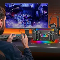 Зарядна станція Wenocally для 6 контролерів Nintendo Switch 2 Joy-con, З RGB підсвічуванням — фото 7