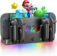 Зарядная станция Wenocally для 6 контроллеров Nintendo Switch 2 Joy-con, С RGB подсветкой — фото 4