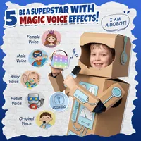 Детская портативная мини караоке-система YLL с 2 микрофонами, Bluetooth, Синяя — фото 6