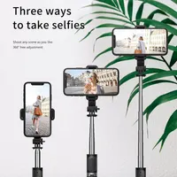 Обертова алюмінієва селфі-палиця Lazmin112 з Bluetooth, Чорна — фото 8