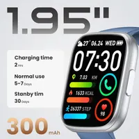 Смарт-часы 1.95" Без бренду с Bluetooth звонками, Фитнес-трекер IP68, Темно-синие — фото 4