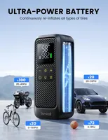 Портативний автокомпресор Lamicall 150 PSI, Електричний насос для шин з LED екраном — фото 2