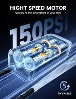 Портативний автокомпресор Lamicall 150 PSI, Електричний насос для шин з LED екраном — фото 3