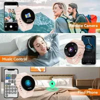 Женские смарт-часы ASVIL G20 (1.32", Звонки Bluetooth), Фитнес-трекер IP68, Розовые — фото 7