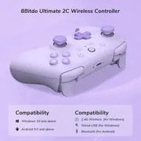 Бездротовий геймпад 8BitDo Ultimate 2C (Hall Effect), Для PC/Android, Пурпурний — фото 5