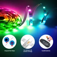 Світлодіодна LED стрічка RGB 5 метрів Без бренду, З пультом ДК, Світломузика — фото 3
