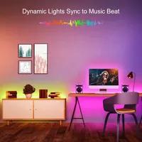 Світлодіодна LED стрічка RGB 5 метрів Без бренду, З пультом ДК, Світломузика — фото 6