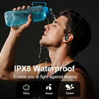 Спортивные TWS наушники Без бренду (Bluetooth 5.4, Заушины, IPX8), До 70 часов, Черные