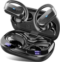 Спортивные TWS наушники Без бренду (Bluetooth 5.4, Заушины, IPX8), До 70 часов, Черные — фото 4