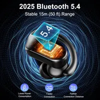Спортивные TWS наушники Без бренду (Bluetooth 5.4, Заушины, IPX8), До 70 часов, Черные — фото 7