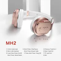Беспроводные Bluetooth наушники 2-в-1 SODOLIFE (Колонка), Накладные с микрофоном, FM-радио, Розовое золото — фото 5