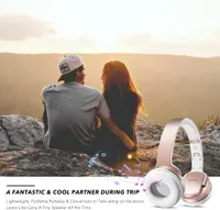 Бездротові Bluetooth навушники 2-в-1 SODOLIFE (Колонка), Накладні з мікрофоном, FM-радіо, Рожеве золото