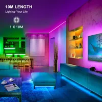 Світлодіодна LED стрічка RGB Nallee 10 метрів з ІЧ-пультом, Світломузика, Гнучка — фото 2