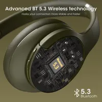 Беспроводные Bluetooth наушники DOQAUS (До 90 часов, 3 режима эквалайзера), Накладные, Милитари — фото 7