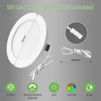 Набор встраиваемых LED светильников ALUSSO 12V 4W (6 штук), 3 режима света 3000K-6000K, Белые — фото 5