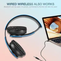 Беспроводные Bluetooth наушники Без бренду (Складные, Микрофон, FM, TF), Синие — фото 7