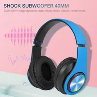 Бездротові Bluetooth навушники Без бренду (Складані, Мікрофон, FM, TF), Сині — фото 8