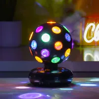 5” Rotating LED Disco Ball/Battery Operated/Multi-Coloured Lights/Great for Parties/Black — фото 3