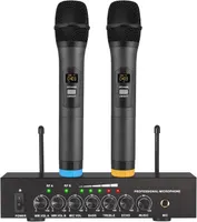 LiNKFOR UHF Wireless Microphone System, Dual Channel with Bluetooth 4.2 Receiver & 3-Mic Capacity, 164ft Range for Karaoke, Wedding, Church, DJ Stage — фото 3