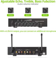 LiNKFOR UHF Wireless Microphone System, Dual Channel with Bluetooth 4.2 Receiver & 3-Mic Capacity, 164ft Range for Karaoke, Wedding, Church, DJ Stage — фото 7